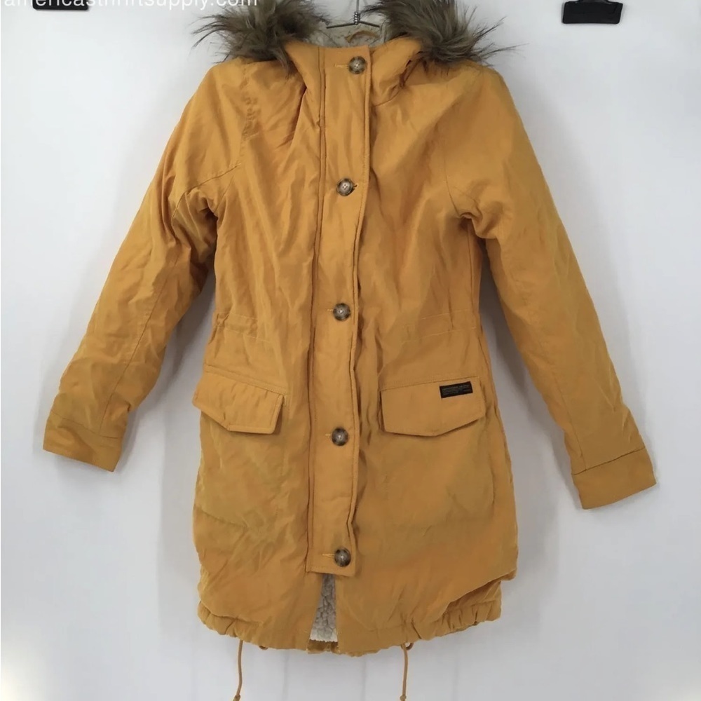 Abercrombie & Fitch Yellow Gold Sherpa Jacket Size XS